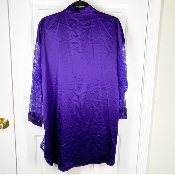Victoria’s Secret Vintage Gold Label Purple Sheer Lace Nightgown - Picture 7 of 8